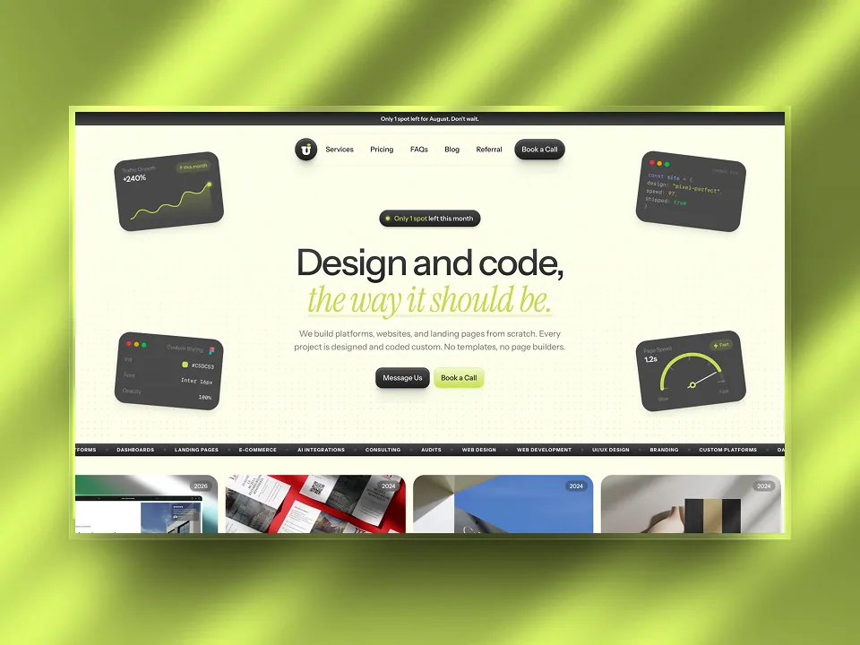 Aruno design and development studio website